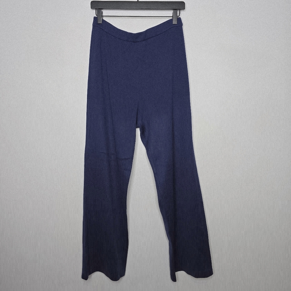 St John Wide Leg Wool Blend Pull On Pants Size Medium